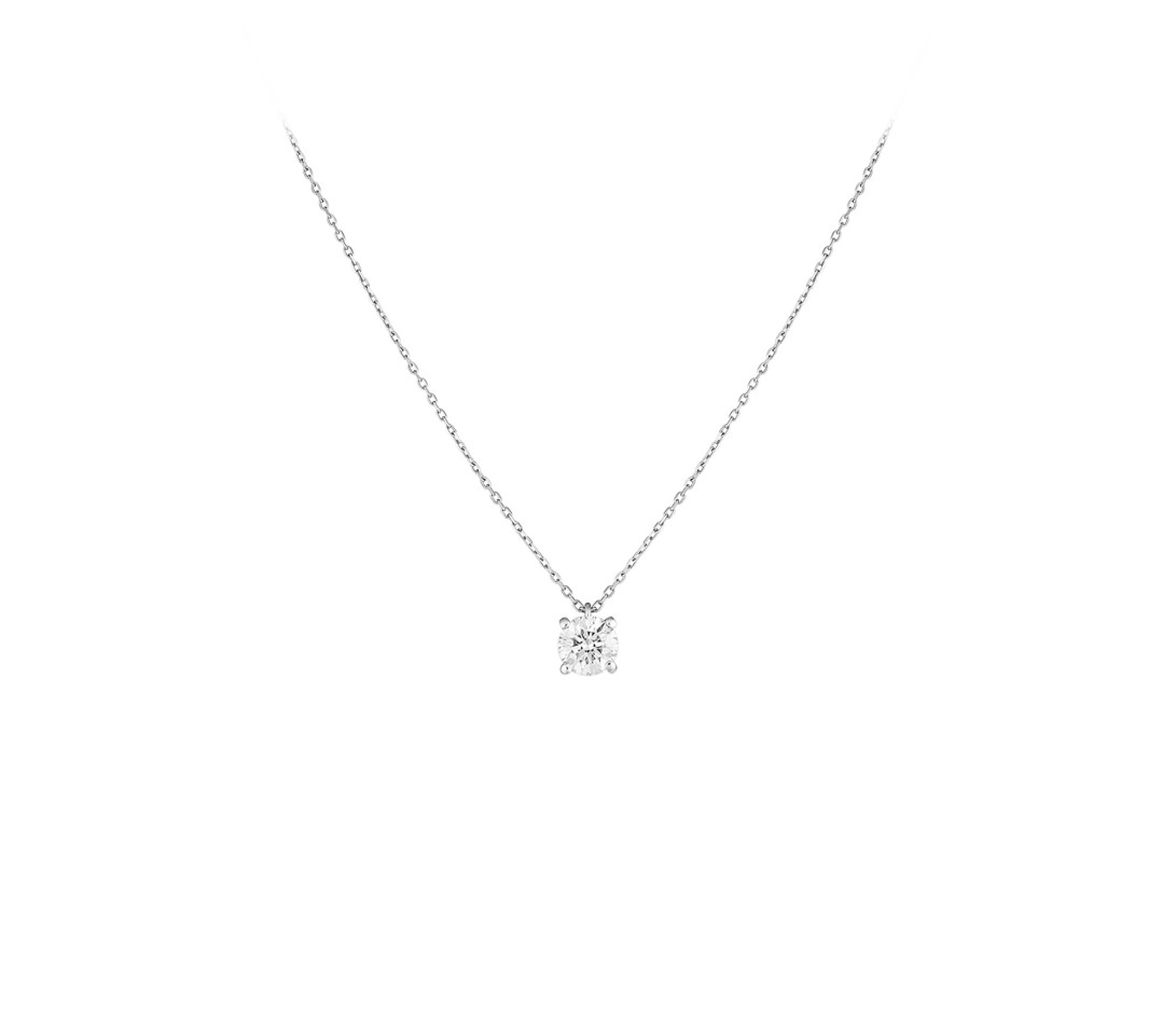 Collier quatre griffes - Or blanc 18K (3,60 g), diamant 0,8 ct - Vue 1