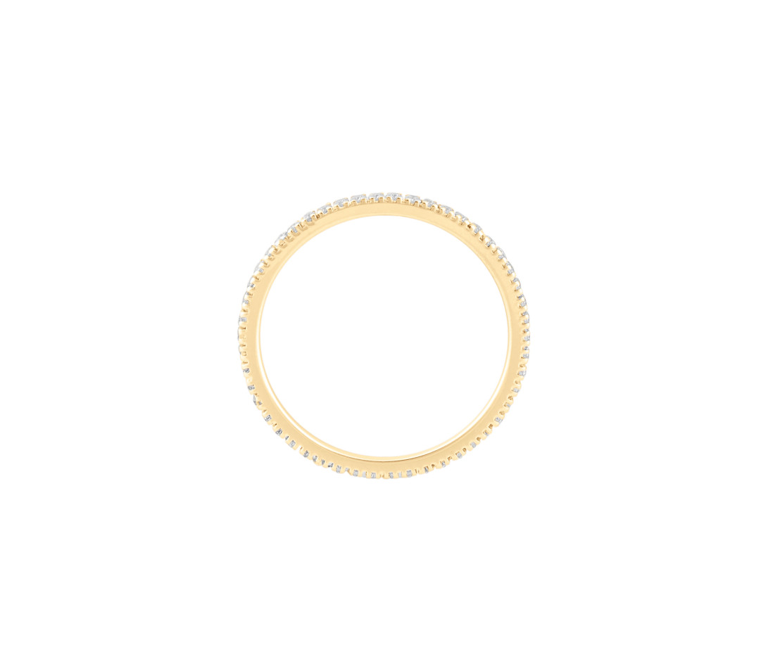 Alliance full-pavée (1 mm) - Or jaune 18K (1,00 g), diamants 0,30 ct - Côté