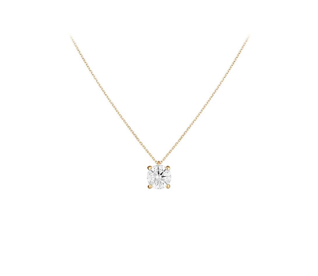 Collier 4G en or jaune et diamants de synthèse 2ct