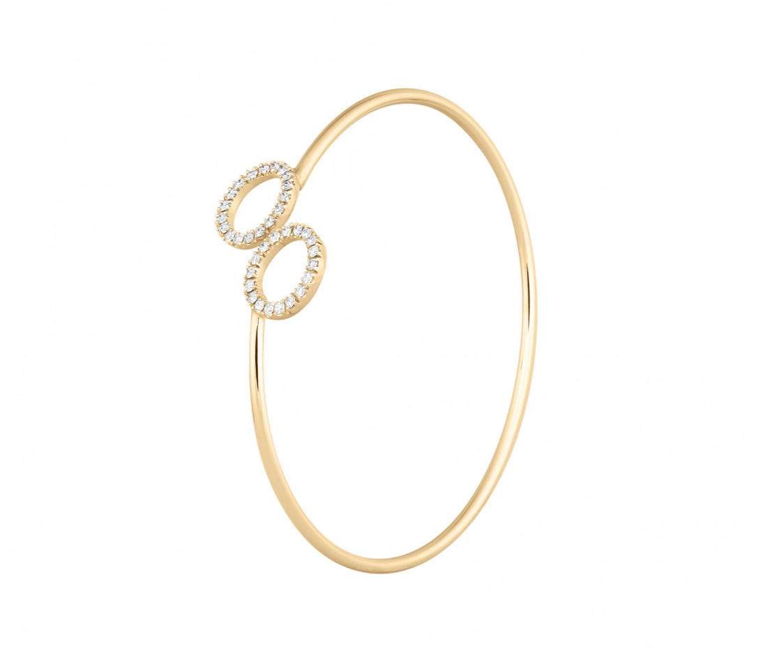 Bracelet O2 -Or jaune 18K (4,50 g), diamants 0,36 cts - Côté