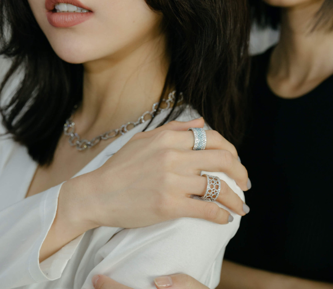 Bague Constellation - Or blanc 18K (7,35 g) - diamants 1,70 carats - Vue 4
