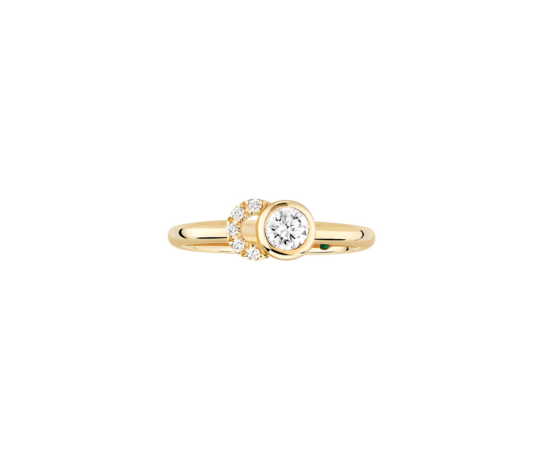 Bague CO - Or jaune 18K, diamants synthétiques - Vue 1