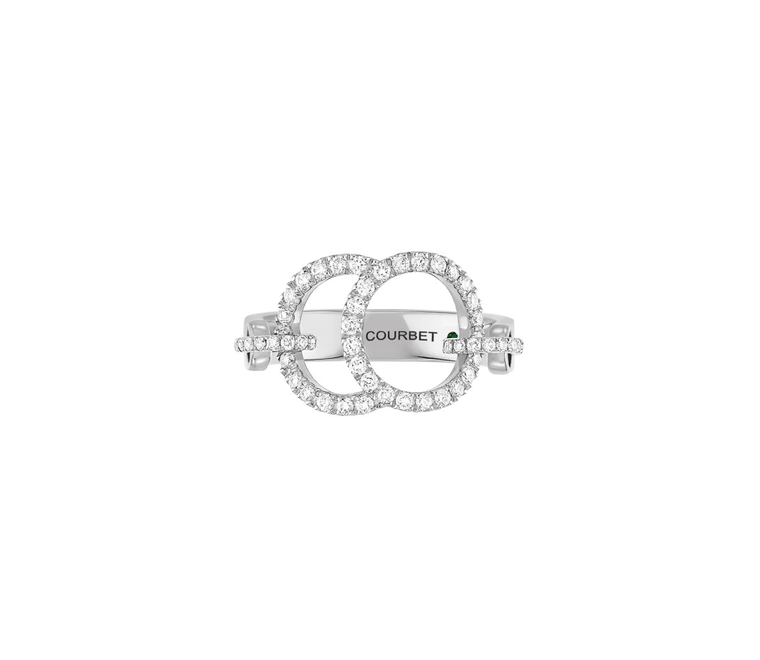 Bague Celeste - Or blanc 18K (5,20 g), diamants 0,50 ct - Face