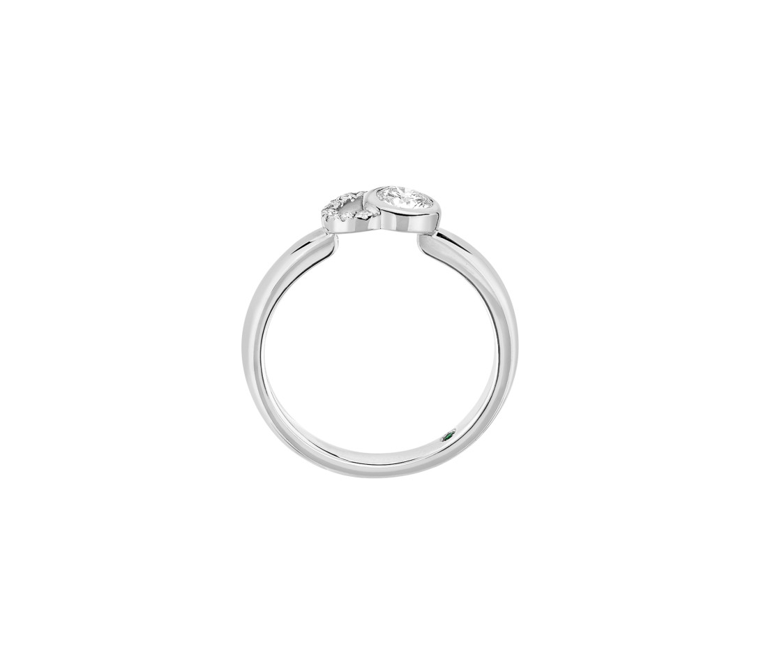 Bague CO - Or blanc 18K, diamants synthétiques - Vue 3