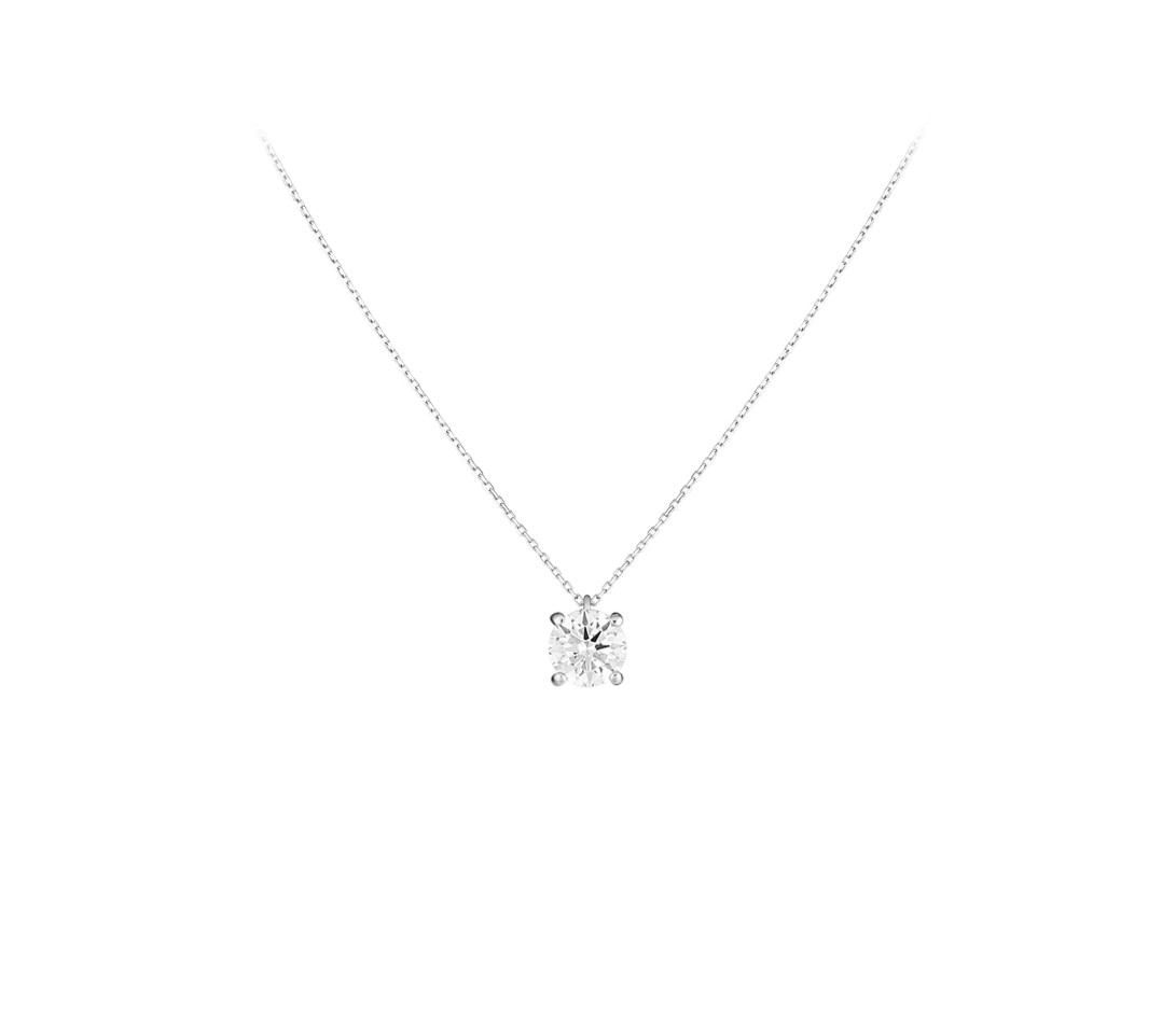 Collier quatre griffes - Or blanc 18K (3,0 g), diamant 1,5 ct - Vue 1