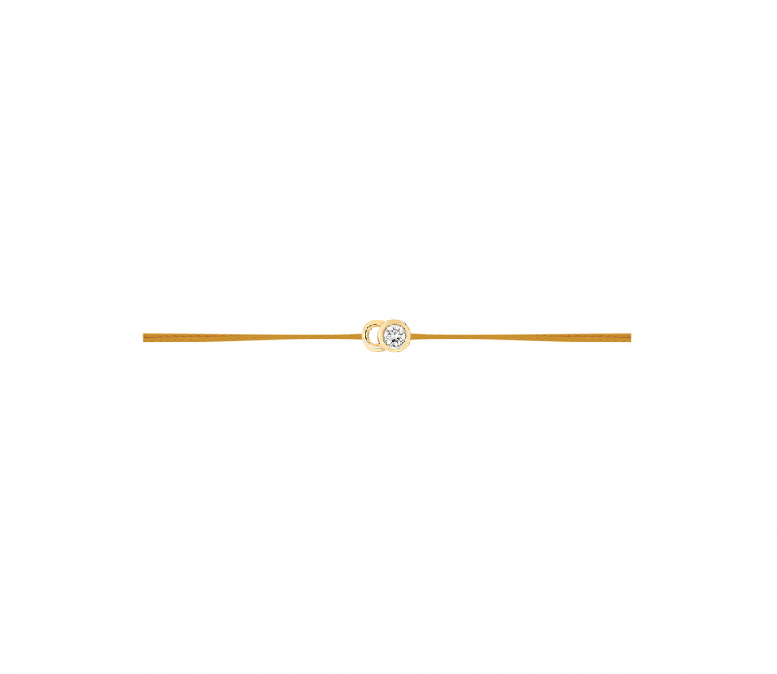Bracelet cordon LET'S COMMIT jaune maya en or jaune - Profil