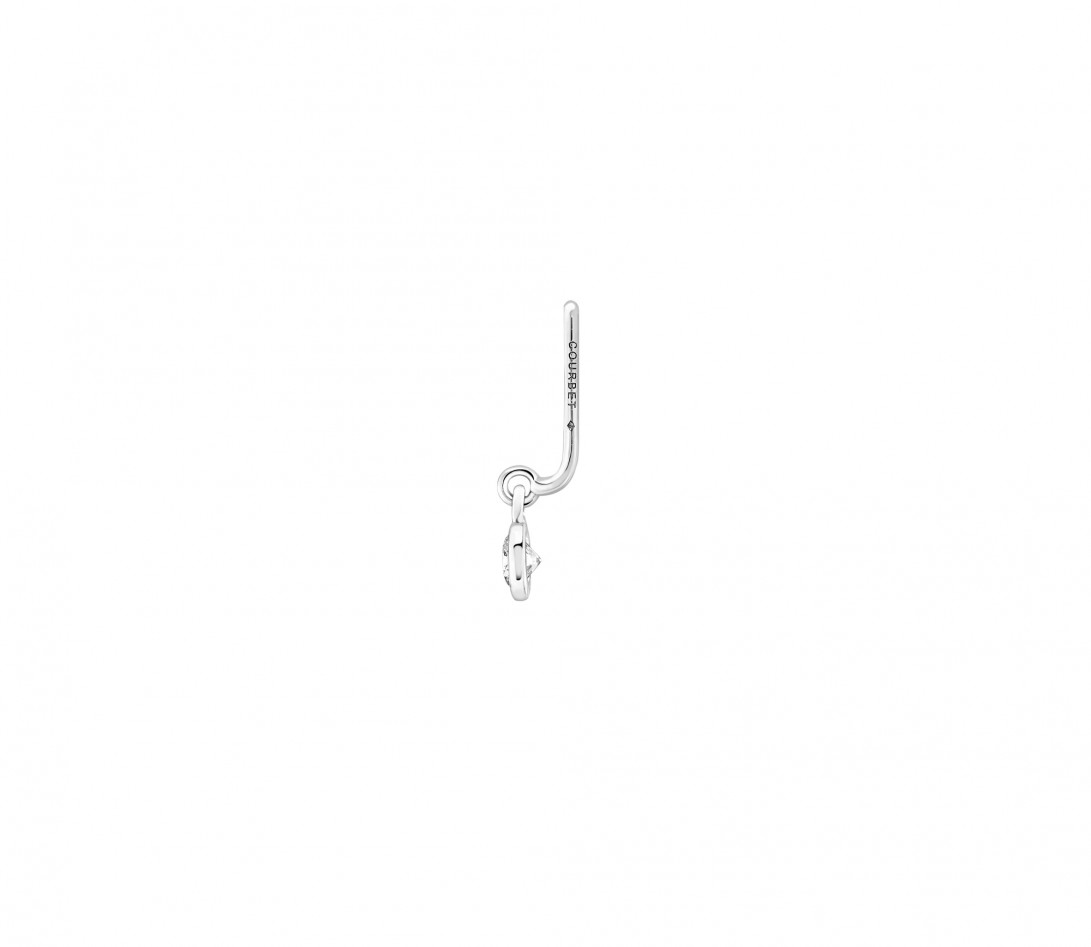 Accessoire dessous de lobe ORIGINE en or blanc 18K et diamant de synthèse 0,2ct - Vue 2