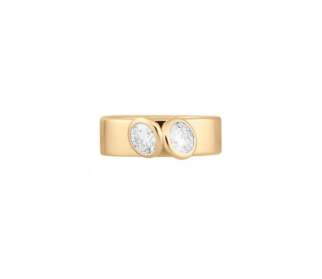 Bague 2 Courbet - Or jaune 18K (7,00g), 2 diamants 1ct- Vue 3
