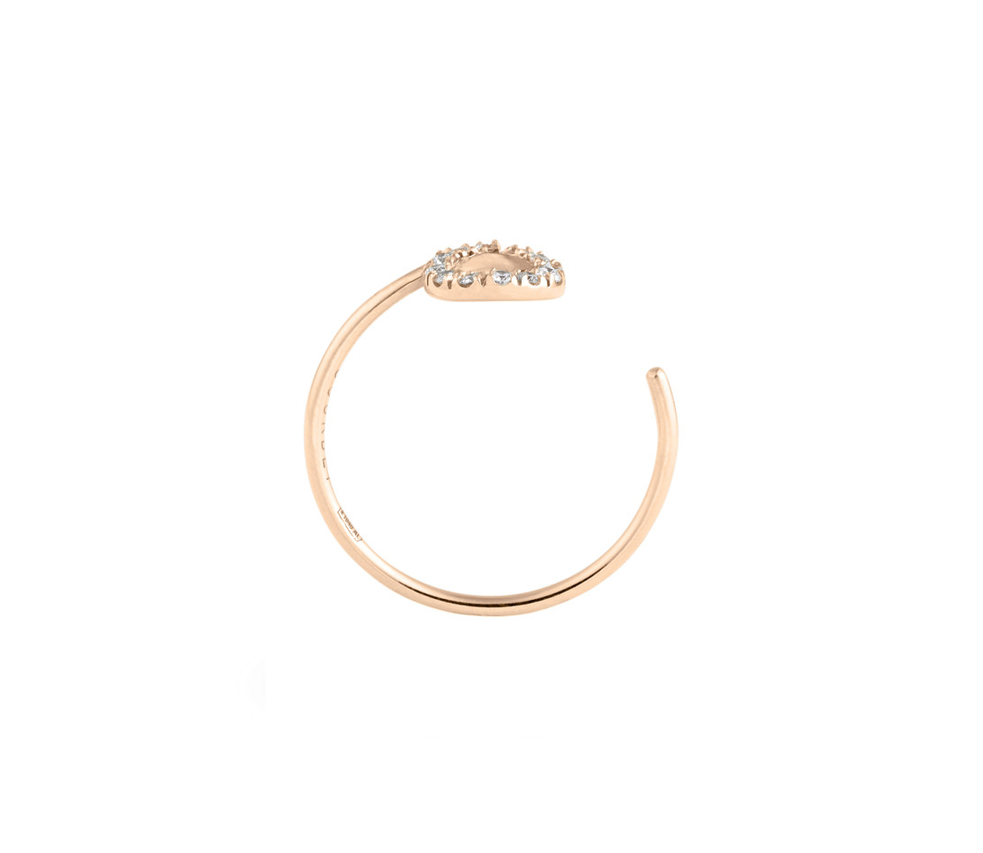 Bague O2 - Or rose 18K (0,90 g), diamants 0,10 ct - Profil