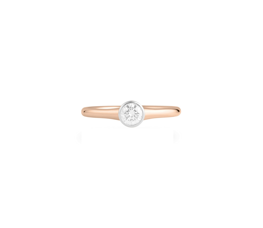 Bague Origine - Or rose 18K (3,00 g), diamant 0,70 ct - Face