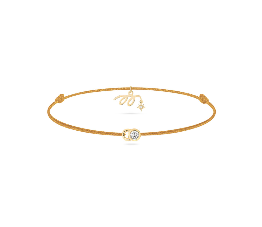 Bracelet cordon LET’S COMMIT MARZIA X COURBET « M » beige sable en or jaune - packshot - Courbet