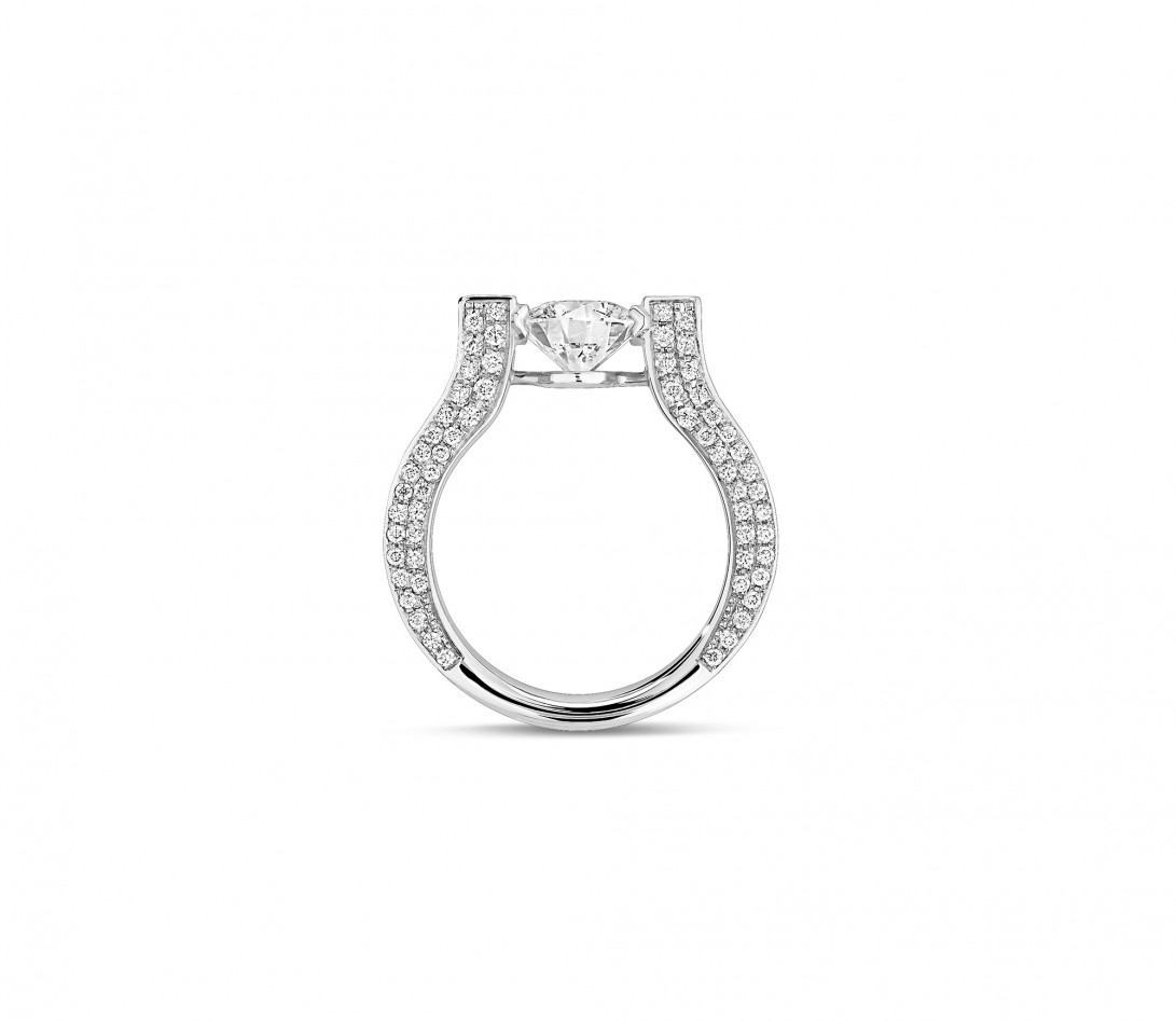 Bague Icône pavée en or blanc 1,2ct