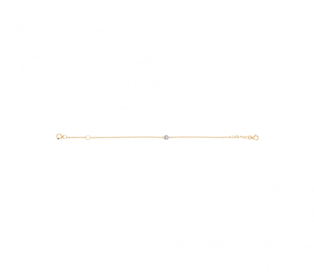 Bracelet chaîne ORIGINE 1 motif serti personnalisé en or rose 18K - Courbet - Vue 6
