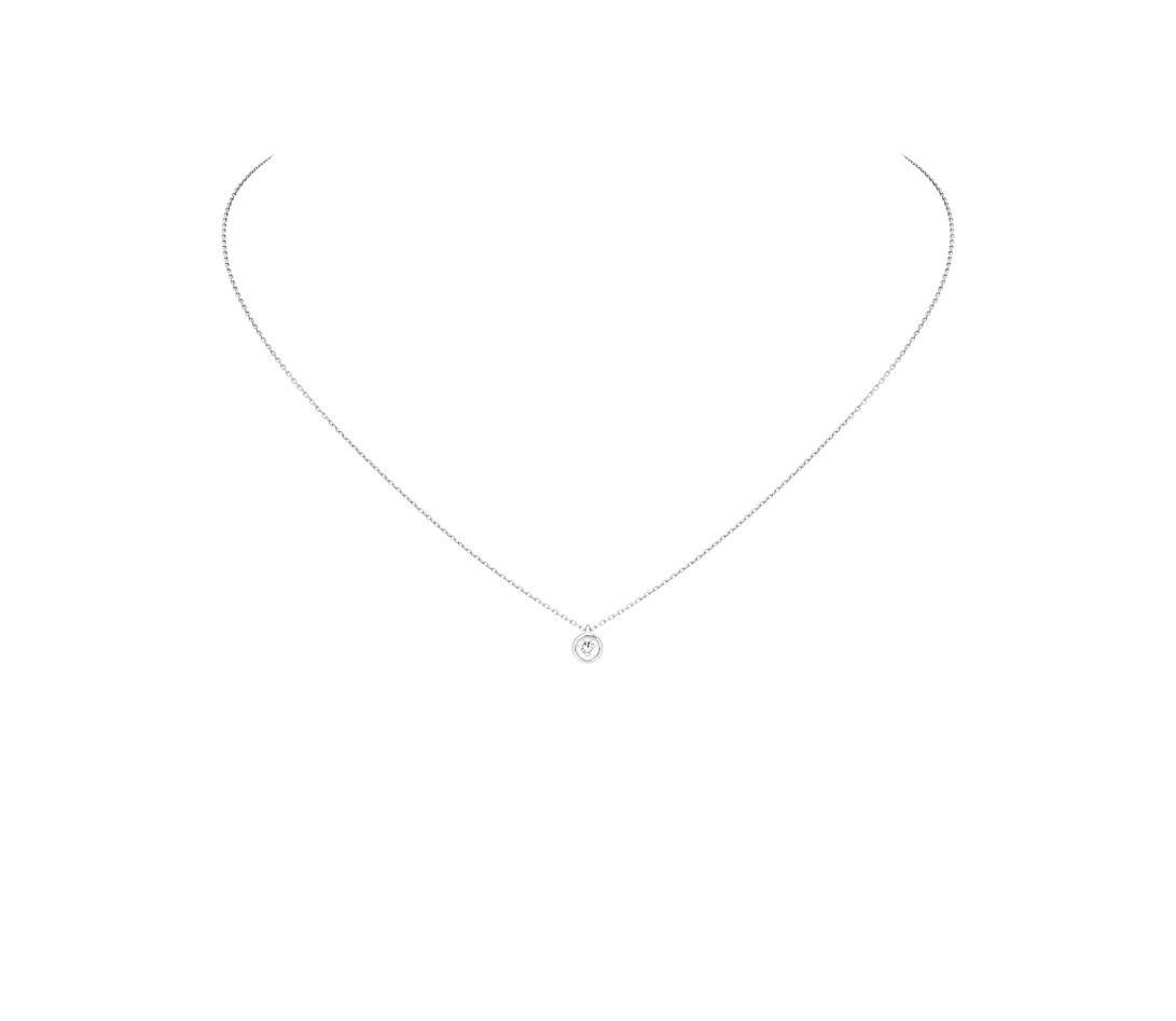 Collier Origine - Or blanc 18K (1,70 g), diamants 0,2 cts - Face