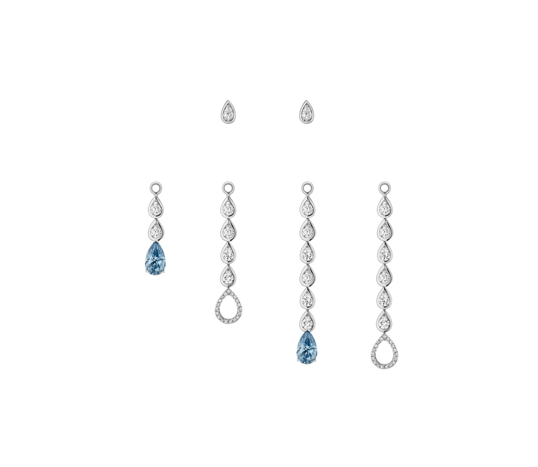 Boucles d'oreilles Water en or blanc