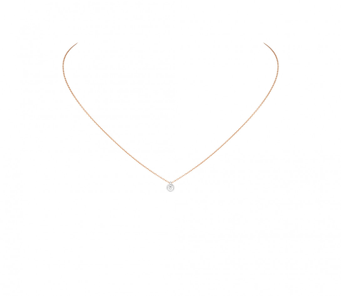 Collier Origine - Or rose 18K (1,70 g), diamants 0,1 ct - Face