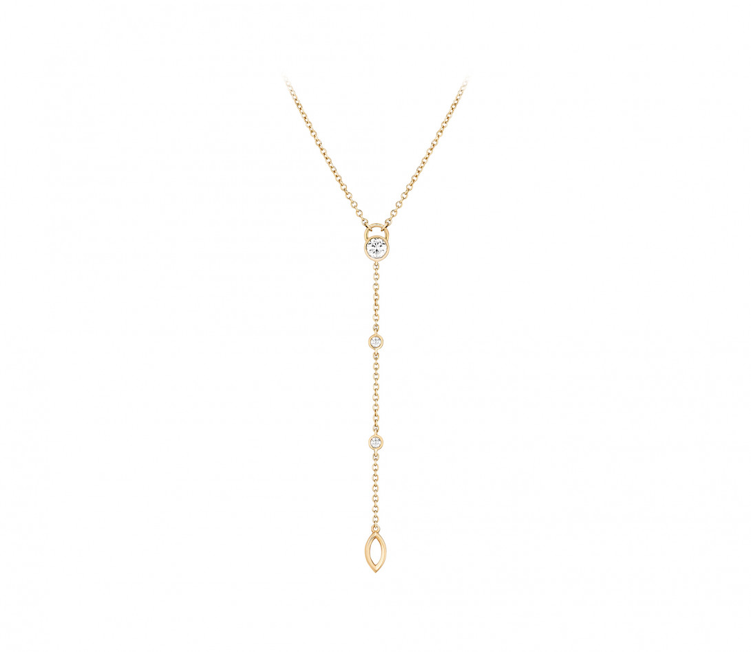 Collier Cravate CO - Or jaune 18K, diamants synthétiques - Vue 1