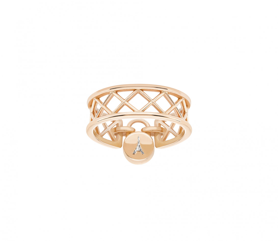 Bague PONT DES ARTS diamants de synthèse 0,3ct et or rose recyclé 18K - COURBET - vue 3