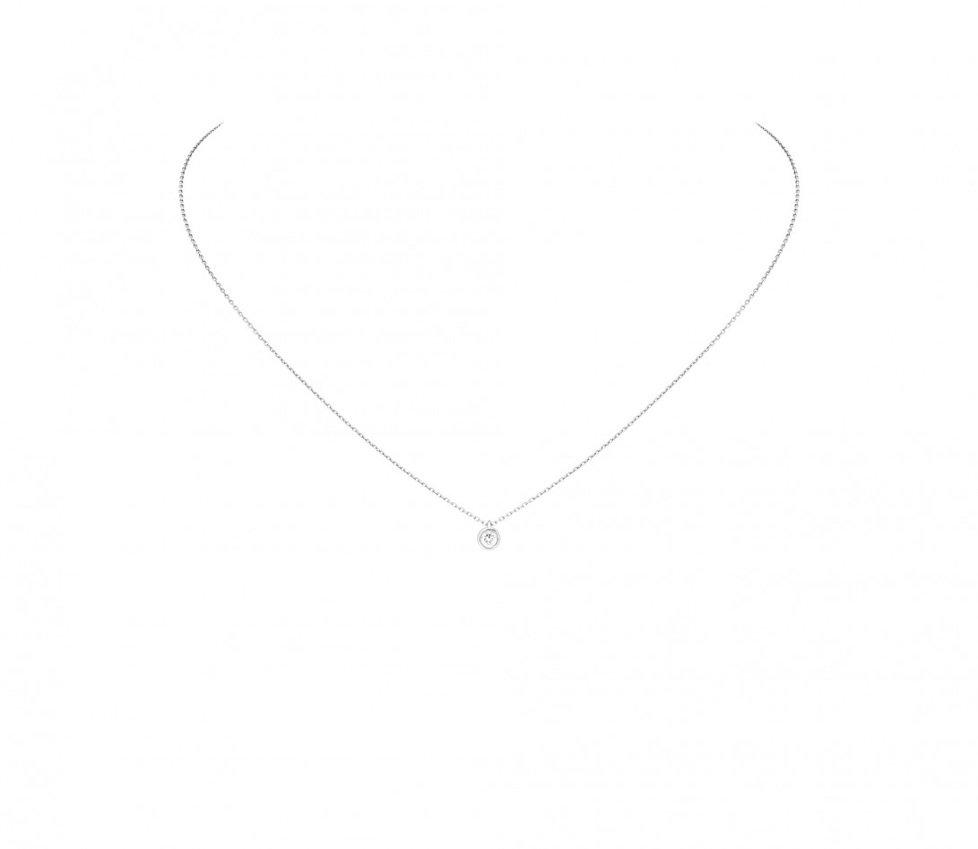 Collier Origine - Or blanc 18K (1,70 g), diamants 0,1 cts - Face