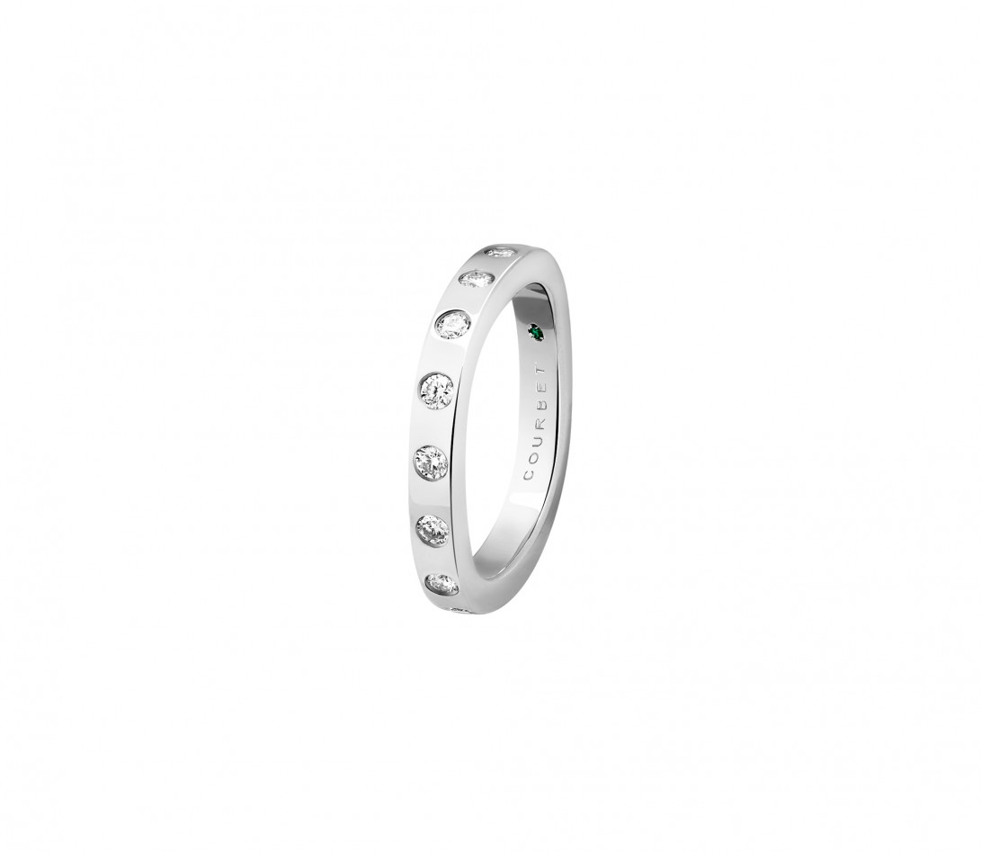 Bague Or Blanc et Diamants de synthèse 0,67 ct - Eclipse - Vue 3