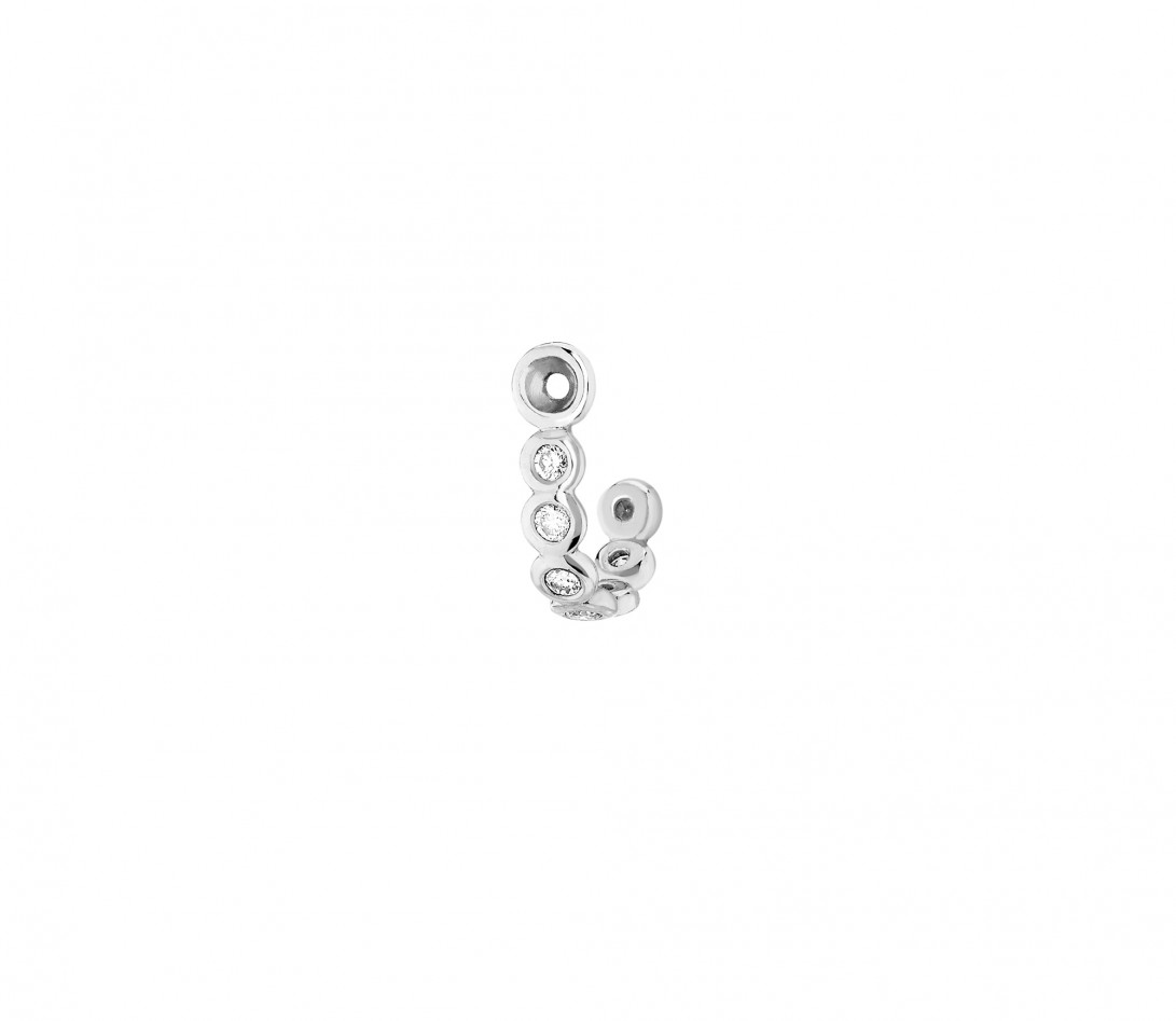 Accessoire mono boucle d'oreille ORIGINE en or blanc - Vue 1